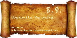 Boskovits Veronika névjegykártya